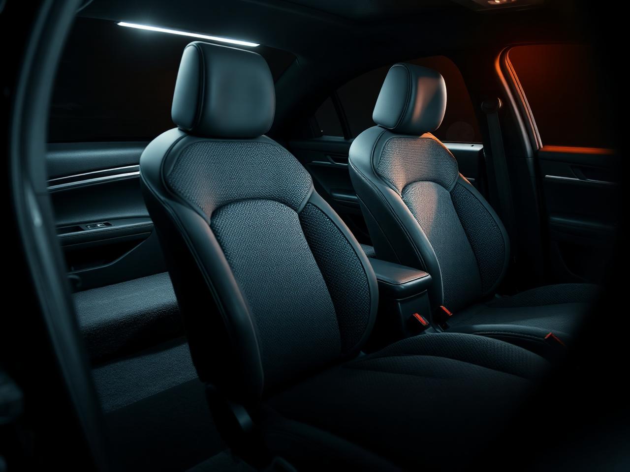 Intérieur de voiture nettoyé en profondeur
